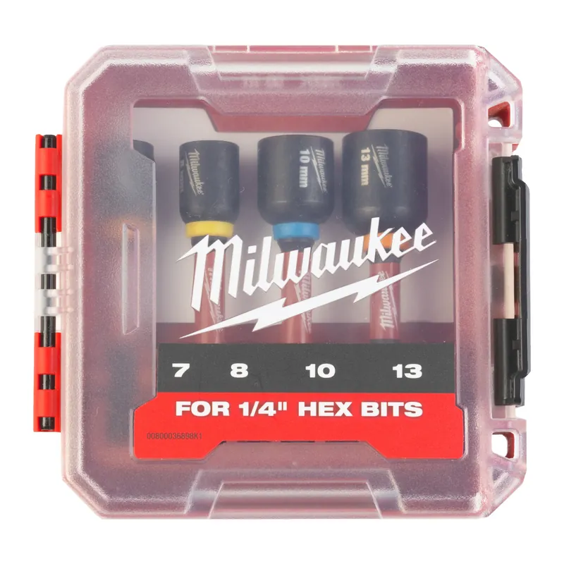 Milwaukee SHOCKWAVE magnetische moeraandraaierset (4 stuks) - Actie