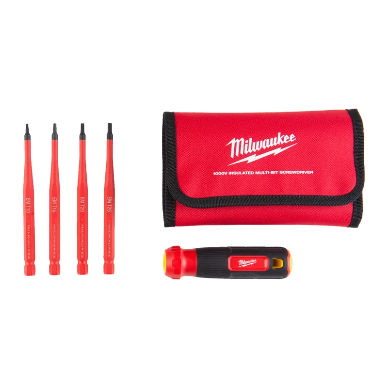 Actie loopt bijna af - Milwaukee Schroevendraaiersset geïsoleerd VDE 4 in 1 Torx multi-Bit in etui