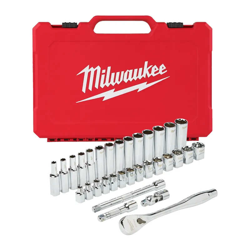 Milwaukee Doppenset 3/8” FOUR FLAT (32-delig) | Net toegevoegd