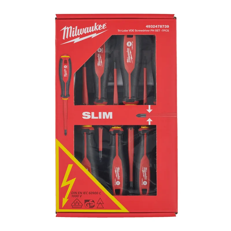 Spoedlevering - Milwaukee Tri-Lobe VDE PH Schroevendraaierset - 7-delig
