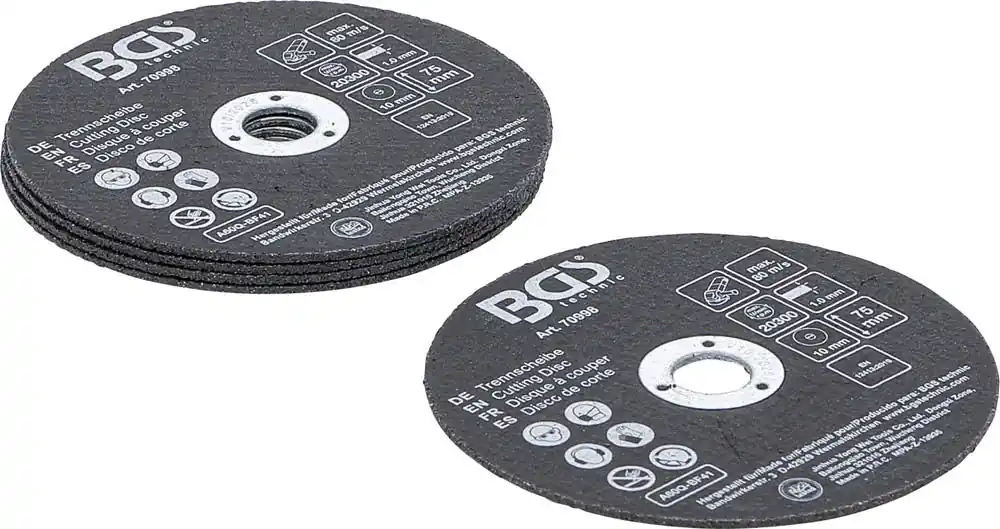 BGS 70998 Doorslijpschijven set voor RVS Ø 75 x 1,0 x 10 mm 5 stuks - Voordelig