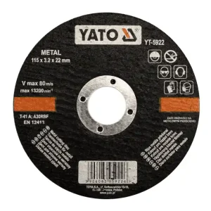 YATO Doorslijpschijf Metaal 125 x 1.2 x 22.2 mm | Mis het niet
