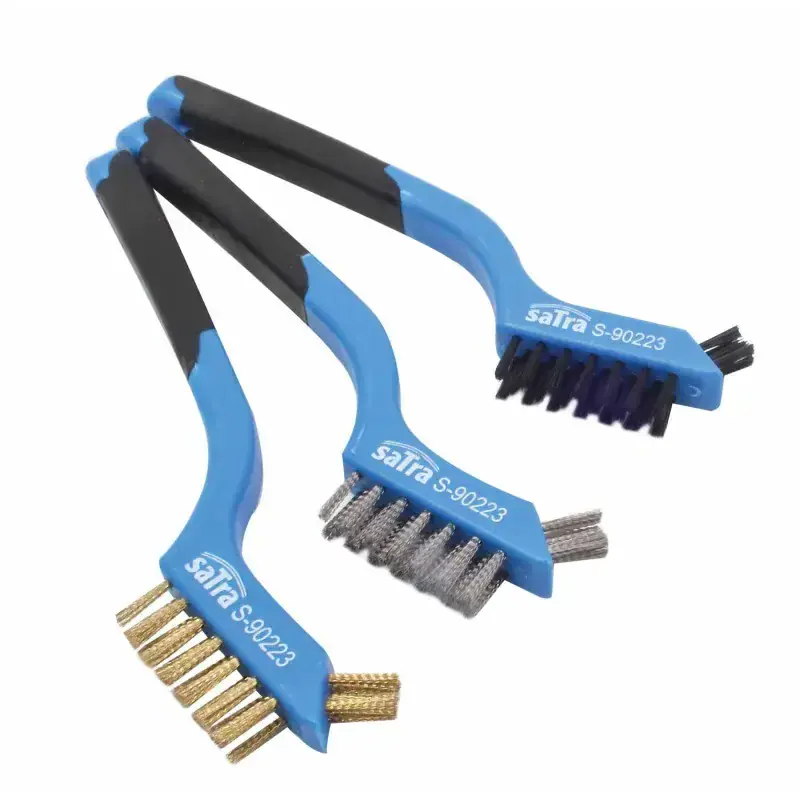 Nog enkele stuks | SATRA S-90223 Borstelset Staal, Messing & Nylon 3-delig