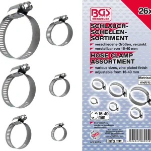 BGS-8055 Slangklem Assortiment Ø 16 – 40 mm 26 stuks | Fabrieksprijs