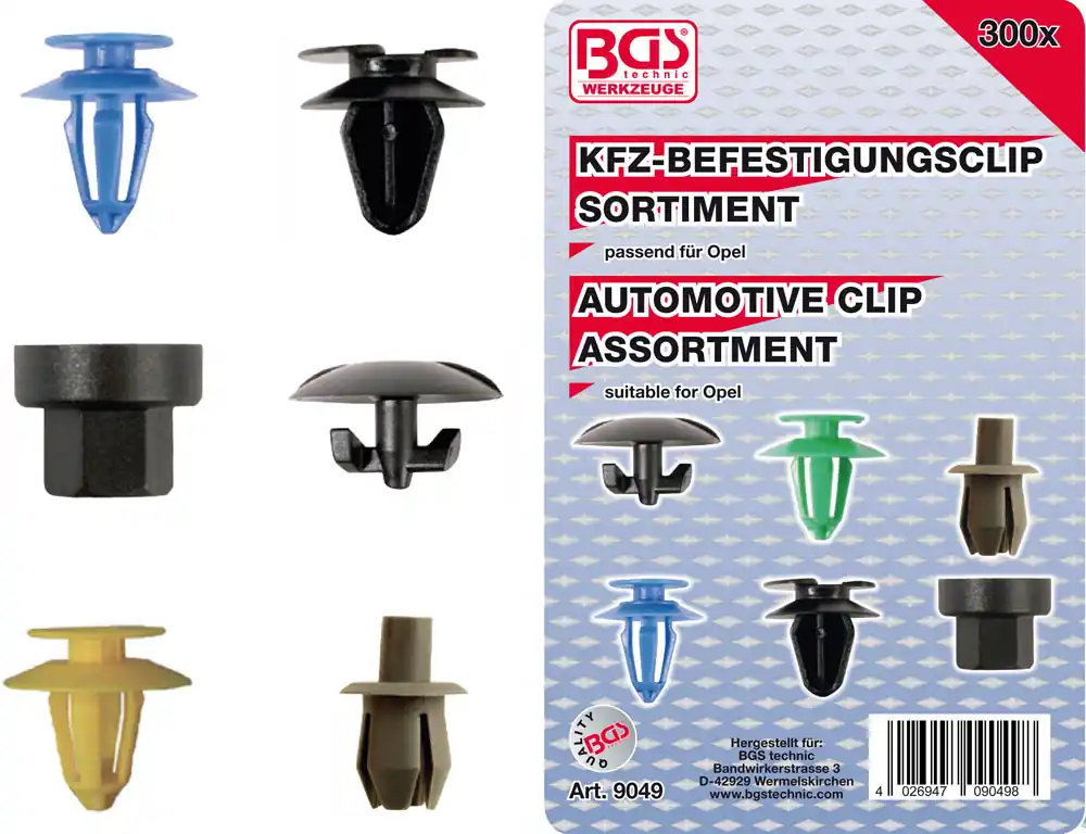 Premiumkwaliteit - BGS 9049 Clips en pluggen Opel 300-delig