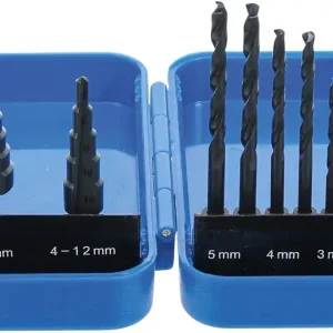 Wees er snel bij | BGS 1686 Stappenboor en spiraalboor set Ø 4 – 12 / 4 – 20 mm 2 – 5mm 10-delig