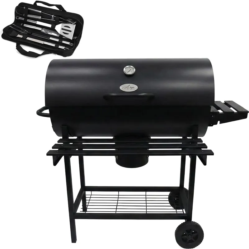 Alora Houtskool Barbecue – Compacte Grill met Warmhoudrek en Spatelset | Slechts tijdelijk