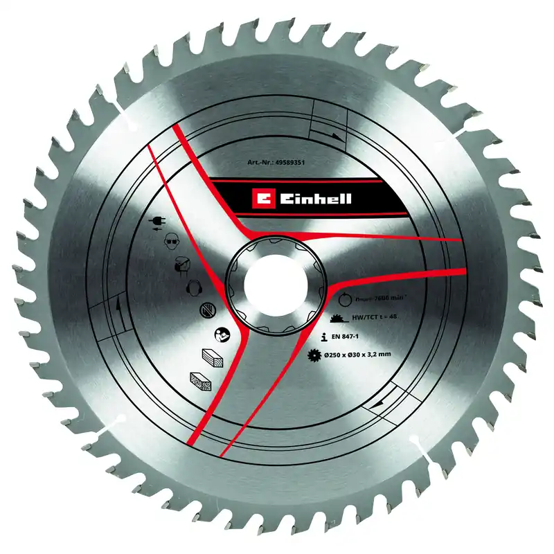 Vanaf nu beschikbaar - Einhell HM TCT Zaagblad - 1 stuk - Ø250x30x3,2 mm / 48 T
