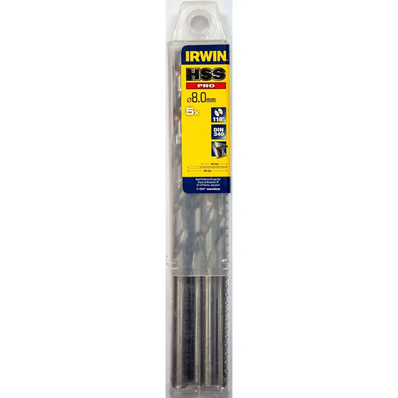 Veel voordeel - IRWIN HSS PRO Metaalboor (lang) 118° 8.0mm 5PCS