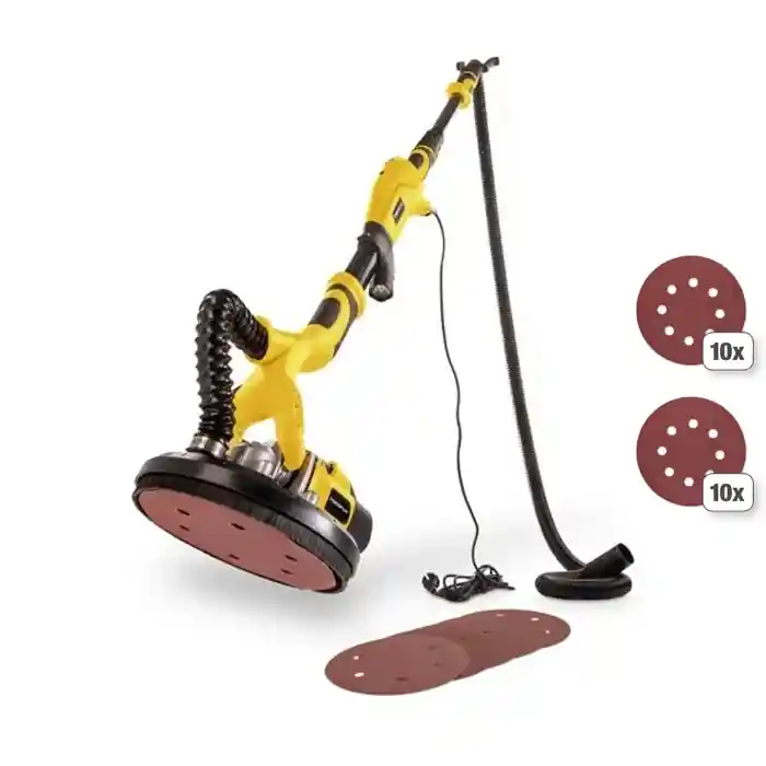 Actie loopt bijna af - Powerplus Telescopische Wandschuurmachine 710W Ø225 mm – Inclusief 26 schuurvellen