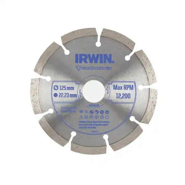 Topprijs | IRWIN Pro Performance diamantzaagblad 125mm voor haakse slijper, steen, gesegmenteerde rand