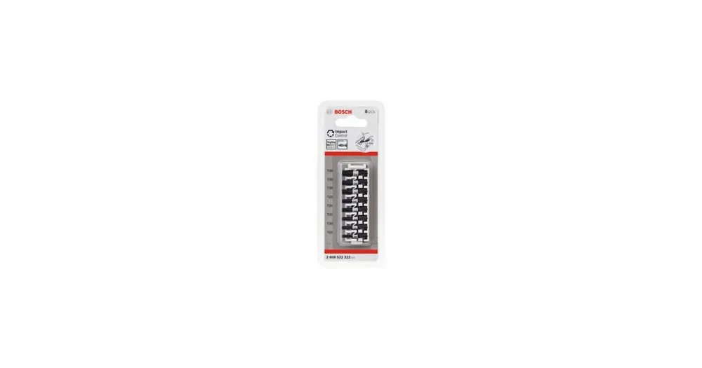 Bestelbaar | BOSCH Impact Control schroefbitset, 8-delig, 1×T15;2×T20;2×T25;2×T30;1×T40 2608522322