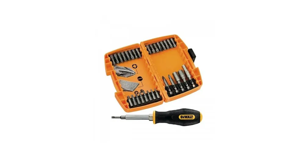 Verlaagde prijs | DeWalt 30-delige bitset + schroevendraaier DT71506