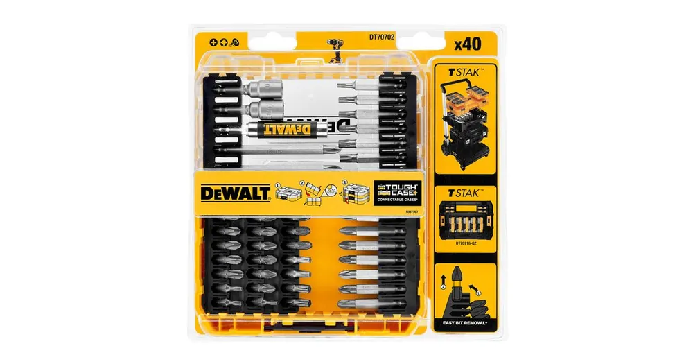 Bestel nu | DeWalt 40-delige bitset, ToughCase DT70702