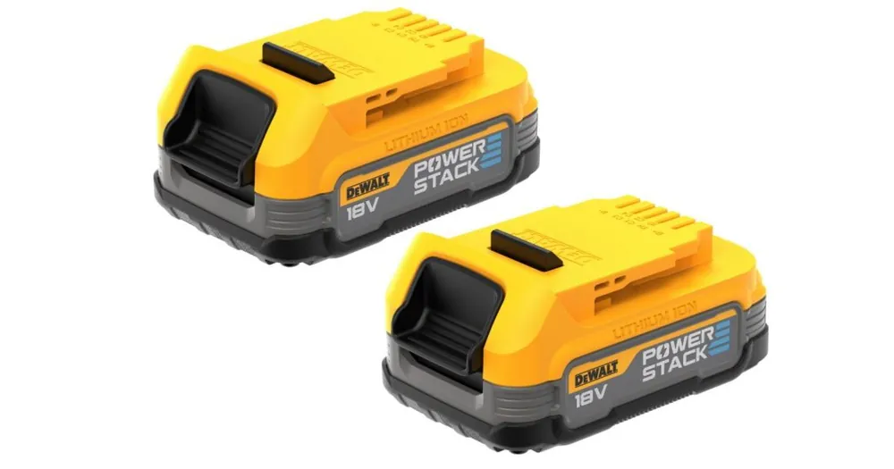 Topkwaliteit - DEWALT set van 2 x batterijen 18V 1,7Ah POWERSTACK DCBP034E2