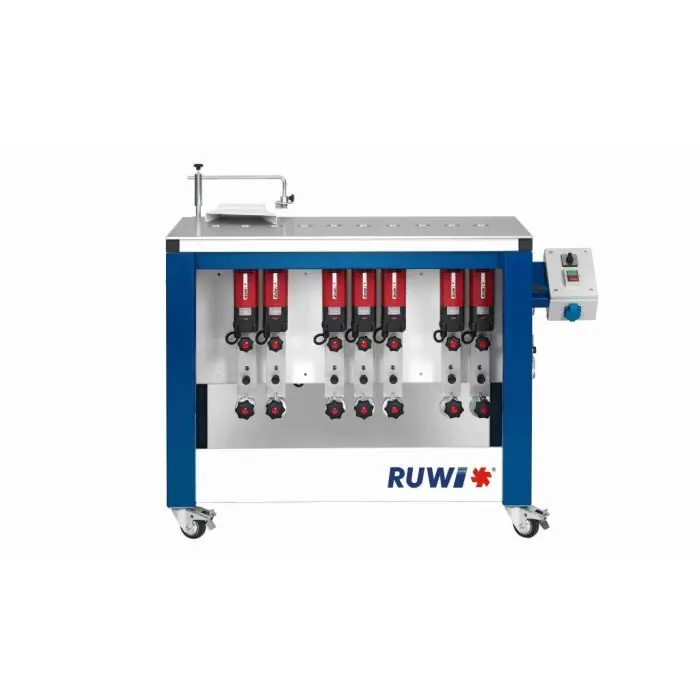 Zolang de voorraad strekt - RUWI Type L basis 7 Onderfreesmachine met 7 aandrijving, tafel 1070 x 500 met transportwielen