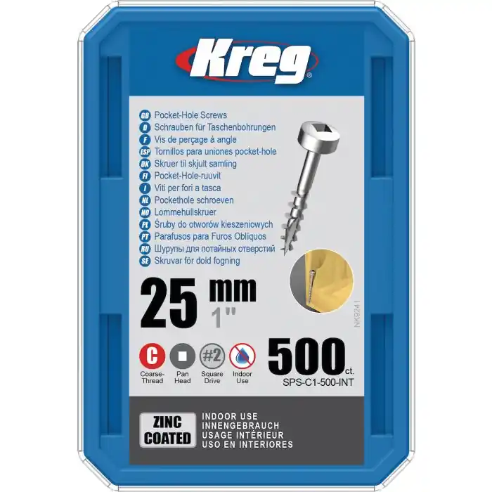 Kreg Pocket-Hole Schroeven Grof Draad 25 mm verzinkt (500 st.) | Trending