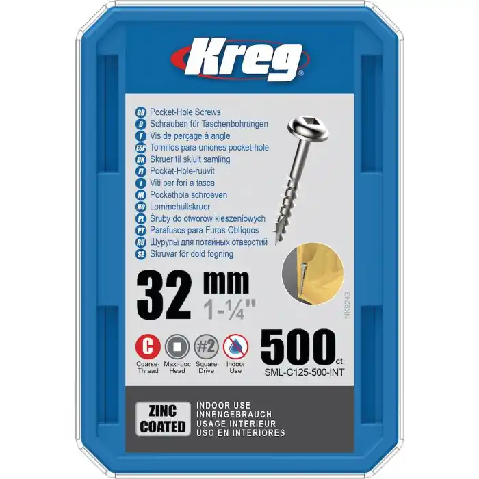Kreg Pocket-Hole Schroeven 32mm verzinkt Grof Draad (500st.) | Populair