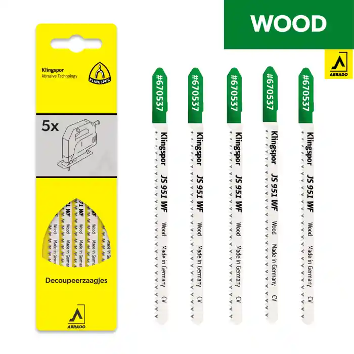 Expreslevering - Klingspor - Decoupeerzaagbladen voor Hout & Laminaat - JS 951 WF - 100 mm