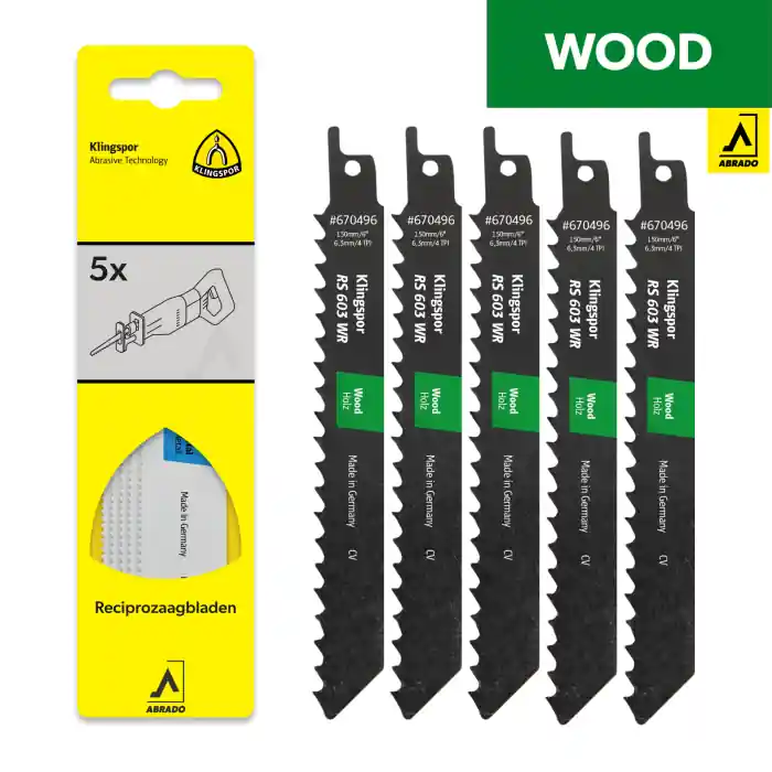 Bestel nu - Klingspor - Reciprozaagblad - RS 603 WR - 230 mm - Hout - Construction