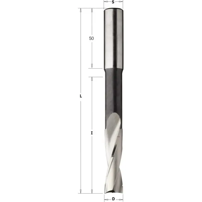 Bijna uitverkocht - CMT - Gespiraliseerde langgatboren - rechts - D=8mm - I=70mm LT=130mm - S=16x50mm Z2