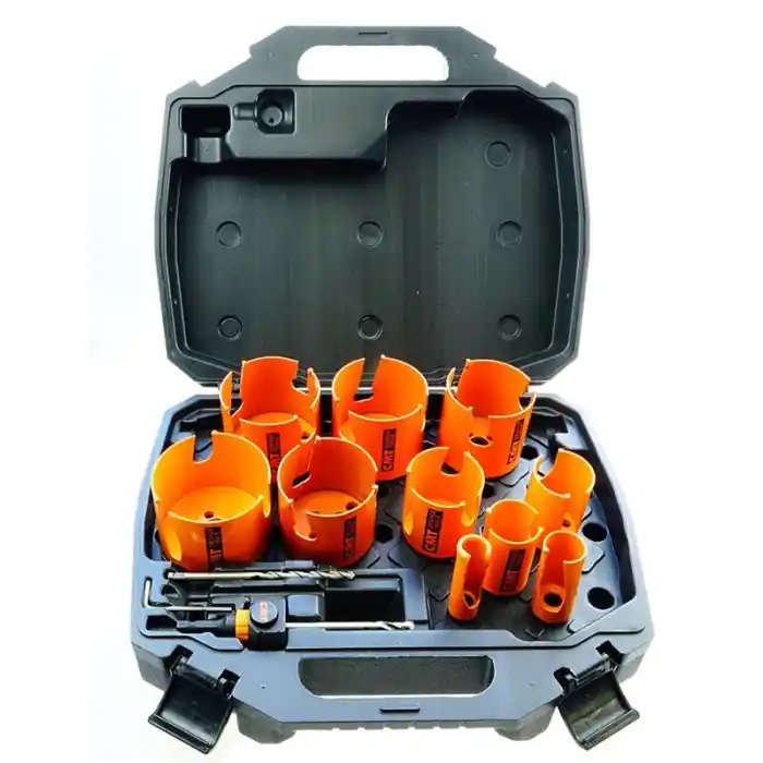 CMT - 10-delige multi-construct gatzagenset in koffer - D= 22, 29, 35, 44, 54, 68, 70, 73, 76 en 83mm - Snelwisselhouder HEX 8,5 + HSS, HW boor + inbussleutel - Voordeelprijs