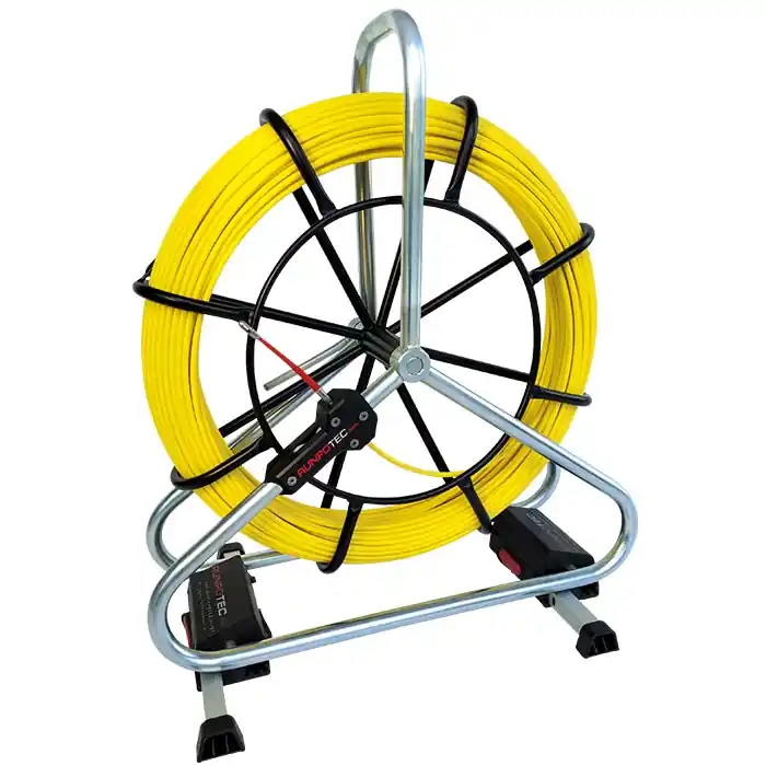 Premiumkwaliteit | Runpotec Profi-set glasvezel trekveer ø6mm RTG6 80 meter incl. haspel