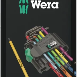 Wera torxsleutelset stiftsleutel haaks 967/9 TX BO multicolour 1 SB TX8-TX40 - 9 delig - Professionele kwaliteit