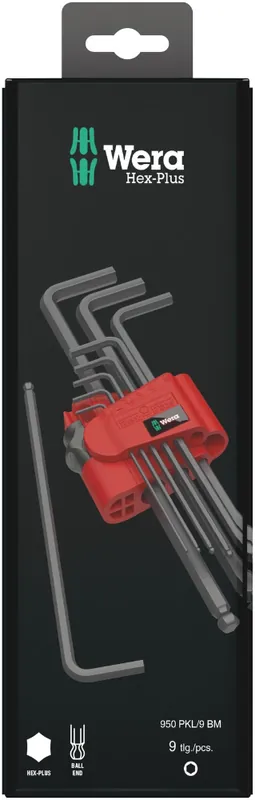 Wera torxsleutelset stiftsleutel haaks 950/9 hex-plus 6 SB blacklaser - 9-delig - Voordeelprijs
