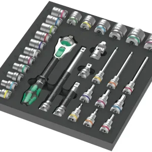Wera schuimrubberen inzetstuk met 8000 C Zyklop ratel 1/2" Set 1 - 31‑delig - Veel voordeel