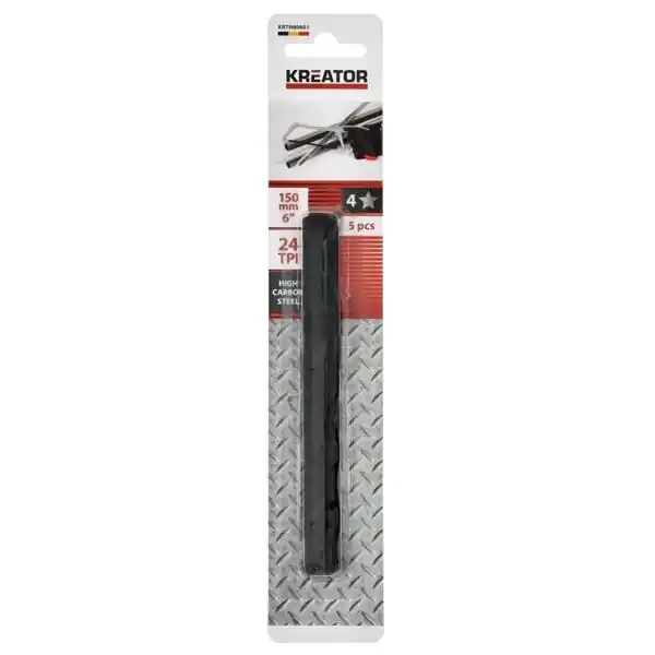 Zolang de voorraad strekt | Kreator zaagblad meutaalbeugelzaag 150mm 24 TPI koolstof staal - 5 stuks