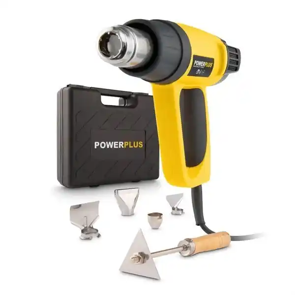 Nog maar enkele beschikbaar | PowerPlus heteluchtpistool 50°C - 650°C 2000W