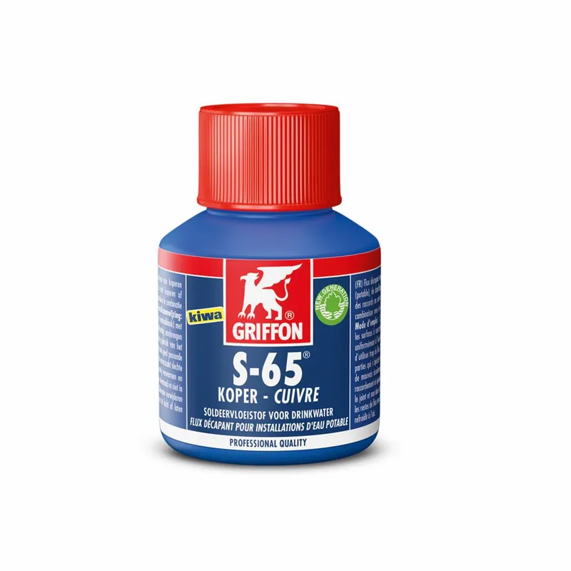 Direct kopen | GRIFFON zuurvrije soldeervloeistof voor koperen leiding Flux KIWA keur S-65 met kwast 80ml