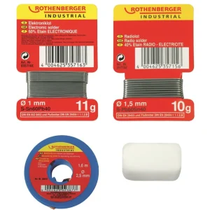 Actie loopt bijna af - Rothenberger zachtsoldeerset radio/electronica tin/lood 60/40 11gr en 40/60 10gr met desoldeer