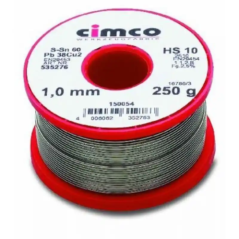 Cimco draadsoldeer met harskern tinkoper 60/40/2 diameter 1mm rol 100gr - Net binnen