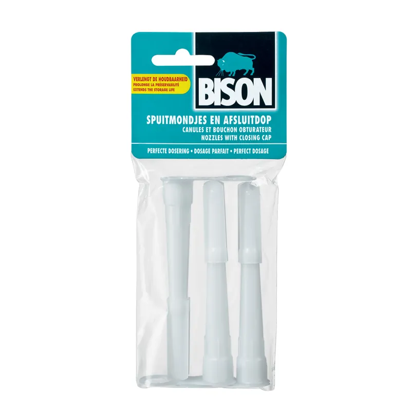 Direct leverbaar | BISON kitkoker spuitmondjes met afsluitdop - set van 3 stuks