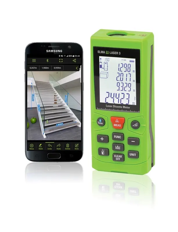 Net gelanceerd | Elma laser afstandsmeter met bluetooth 0-80 meter