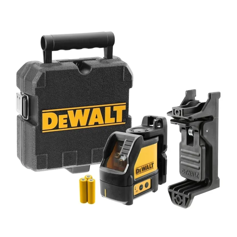 DeWALT kruislijnlaser 2 stralen groen 15 meter AA met beugel | Flitsaanbieding