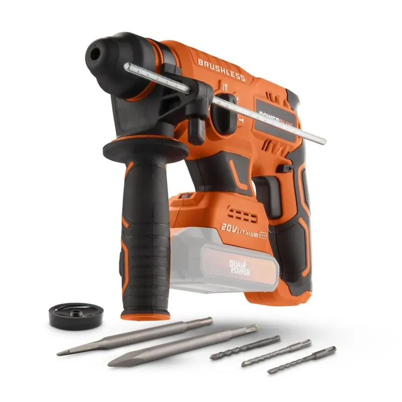 Topproduct | PowerPlus accu boorhamer SDS-plus 3J 20V Dual Power - set met 5 accessoires