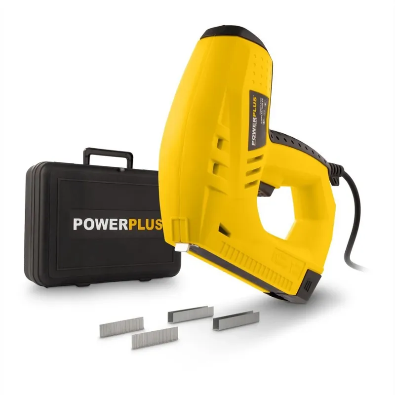 PowerPlus elektrische afwerktacker 230V 45W - set met 200 nieten en 100 spijkers | Voorraad bijna op