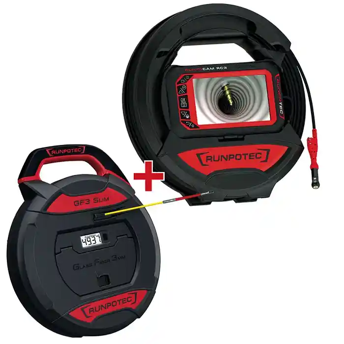 Runpotec actieset RUNPO inspectiecamera RC3 15m + GF3 met lengtemeter 30m | Premiumkwaliteit