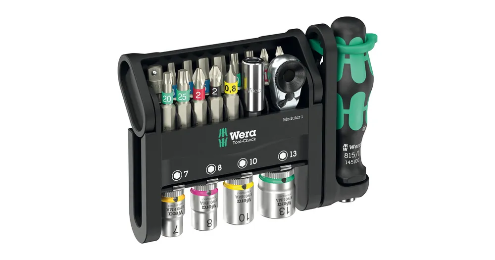 Wera Tool-Check Modular 1, 21‑delig bitset (Zwart/groen) | Outlet
