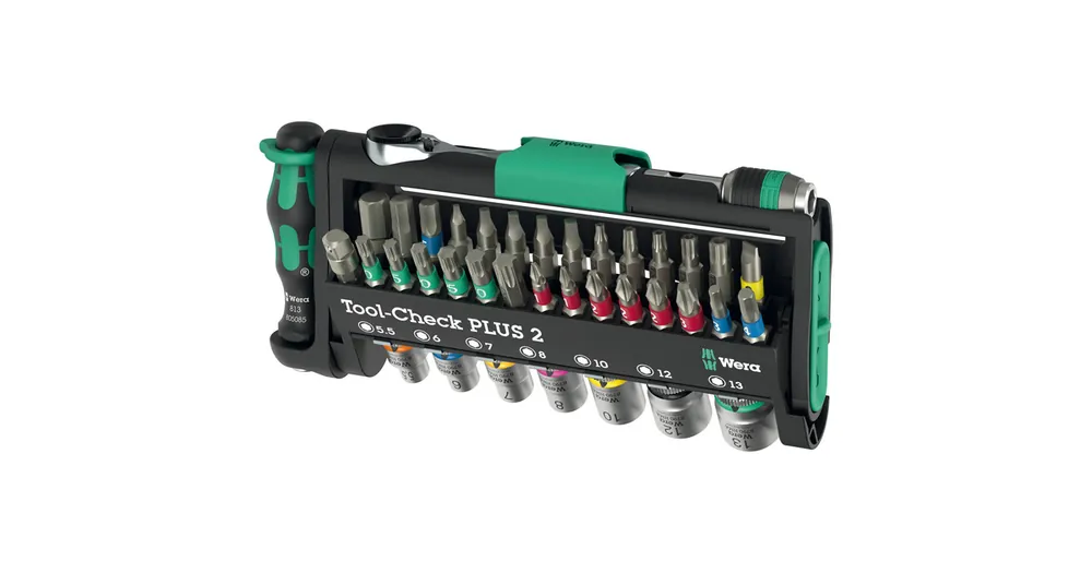 Wera Tool-Check PLUS 2, 39‑delig bitset (Zwart/groen) - Topdeal