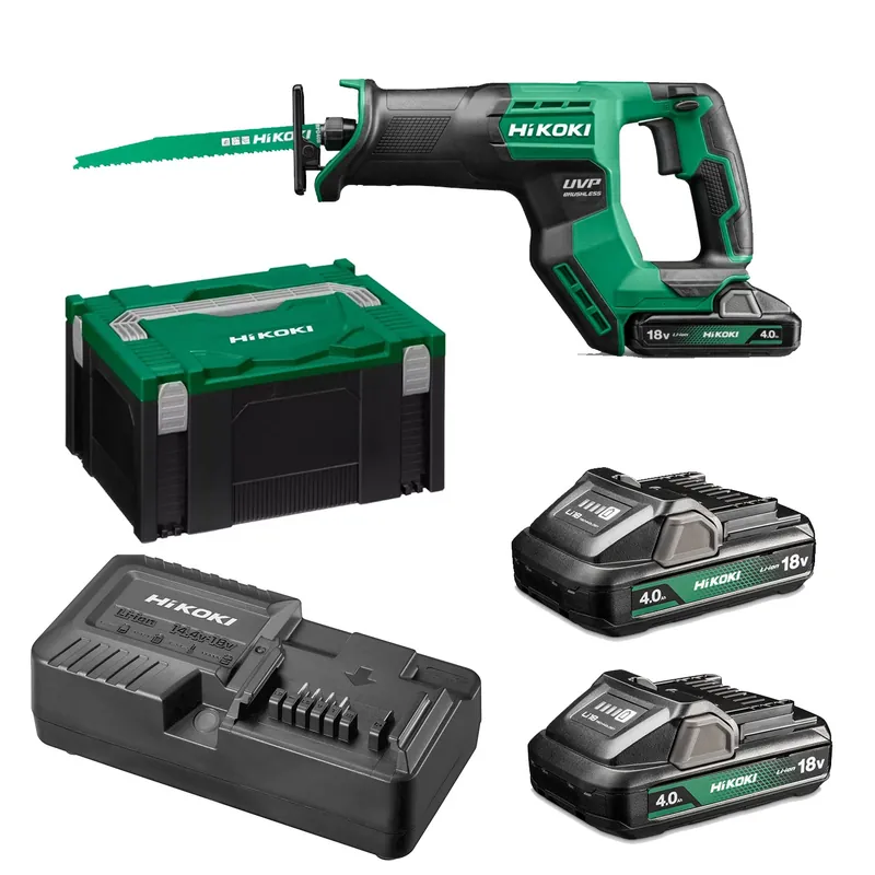 Verlaagde prijs | HiKOKI CR18DMAWWZ 18V Li-ion accu reciprozaag set (2x 4.0Ah accu) in HSC III Koffer - 130mm