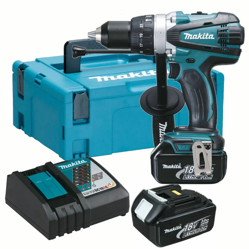 Actieprijs - Makita DHP458RFJ 18V Li-Ion accu klopboor- /schroefmachine set (2x 3.0Ah accu) in Mbox