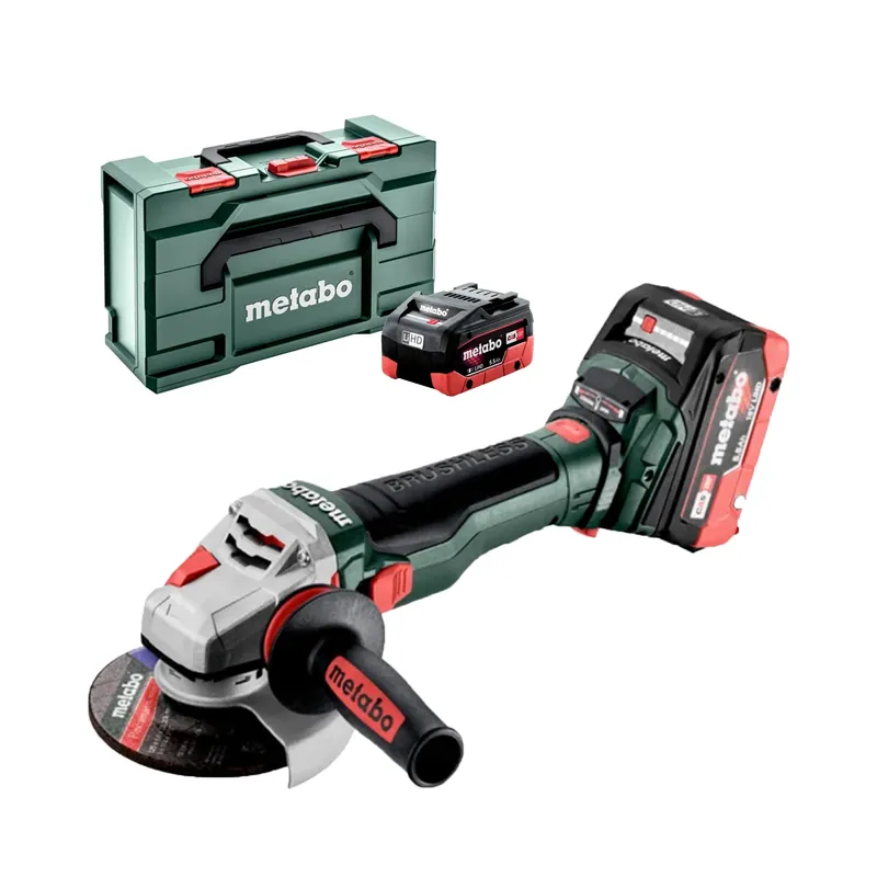 Aanrader | Metabo WB 18 LTX BL 15-125 Quick 18V Li-Ion accu haakse slijper set (2x 5.5Ah) in MetaBox - 125mm