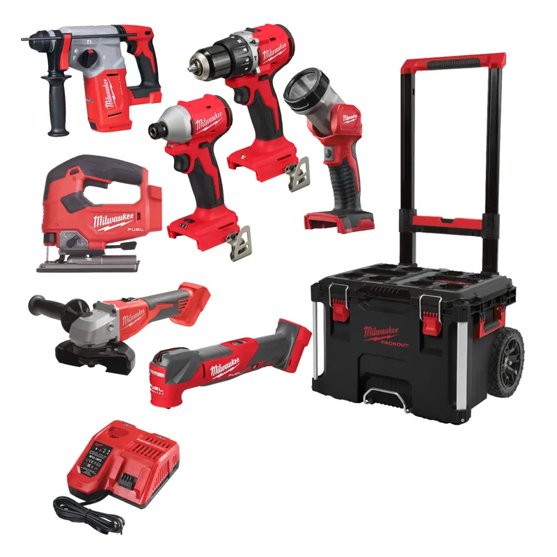 Zojuist toegevoegd | Milwaukee M18 FPP7E-503P 18V Li-ion 7-Delige combiset (3x 5.0Ah + 1x 2.0Ah) in Packout