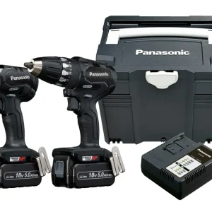 Panasonic EYC231LJ2G 18V Li-Ion accu boor-/schroefmachine (EY74A3X) & slagschroevendraaier (EY76A1X) combiset (2x 5.0Ah accu) in systainer - Premium