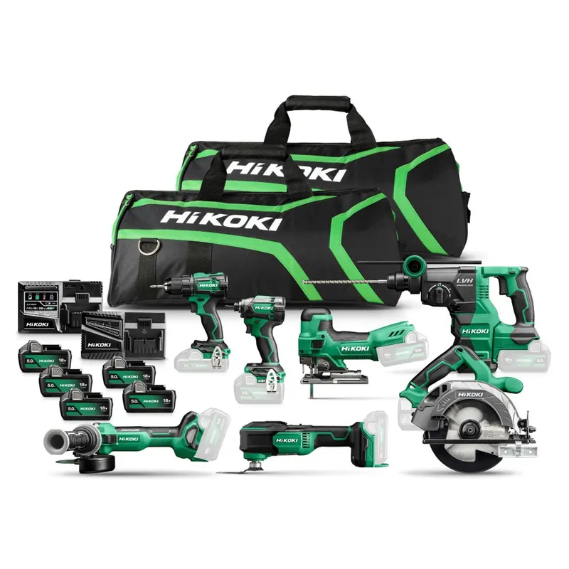 HiKOKI KC18H7A505 18V Li-ion accu 7-Delige combiset (5x 5.0Ah accu) in tas | Actie