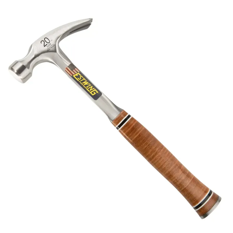 Professionele kwaliteit - Estwing E20S Rechte klauwhamer - Leren handgreep - 800gr
